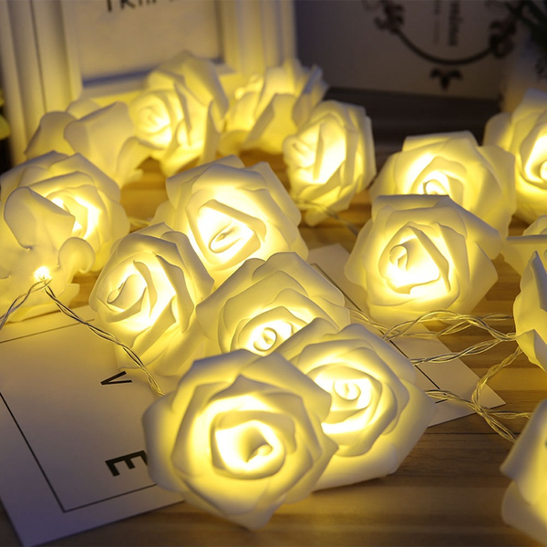 Romantic LED Rose Garland Lights
