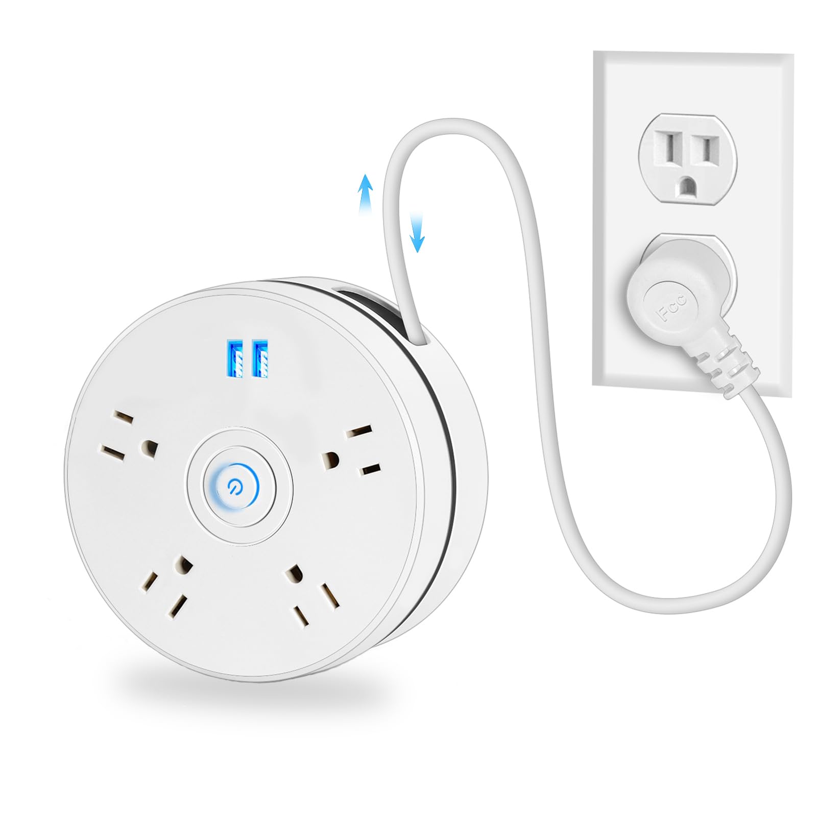 Cruise Compact Power Strip - 6FT Extendable Cord with USB