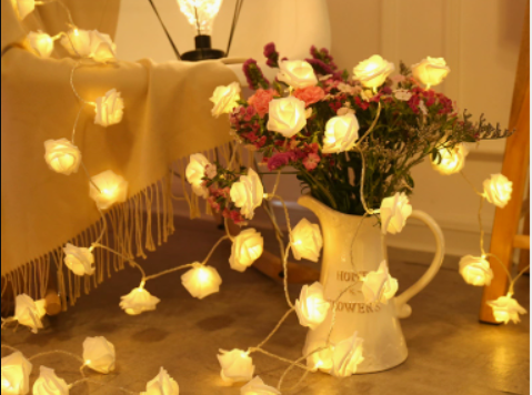 Romantic LED Rose Garland Lights