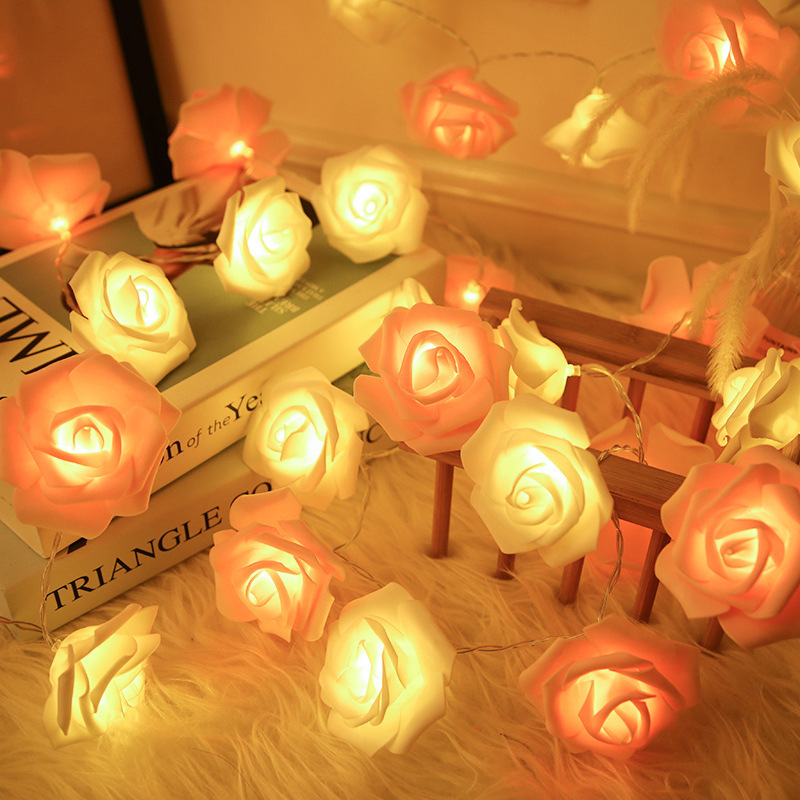Romantic LED Rose Garland Lights