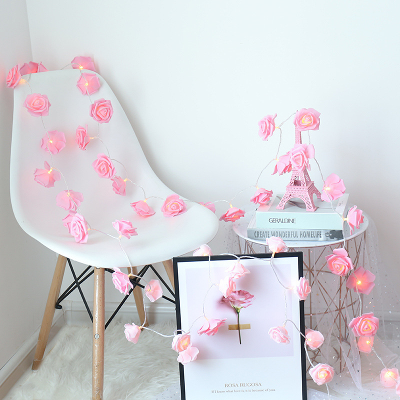 Romantic LED Rose Garland Lights